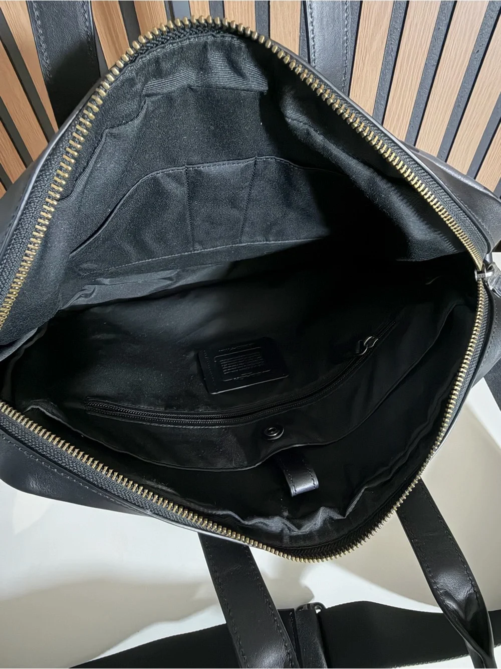 COACH Hamilton Black and Gray Men's Patterned Briefcase Tote STYLE #111687